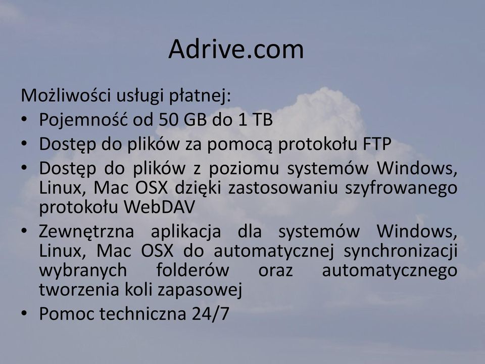 FTP Dostęp do plików z poziomu systemów Windows, Linux, Mac OSX dzięki zastosowaniu szyfrowanego