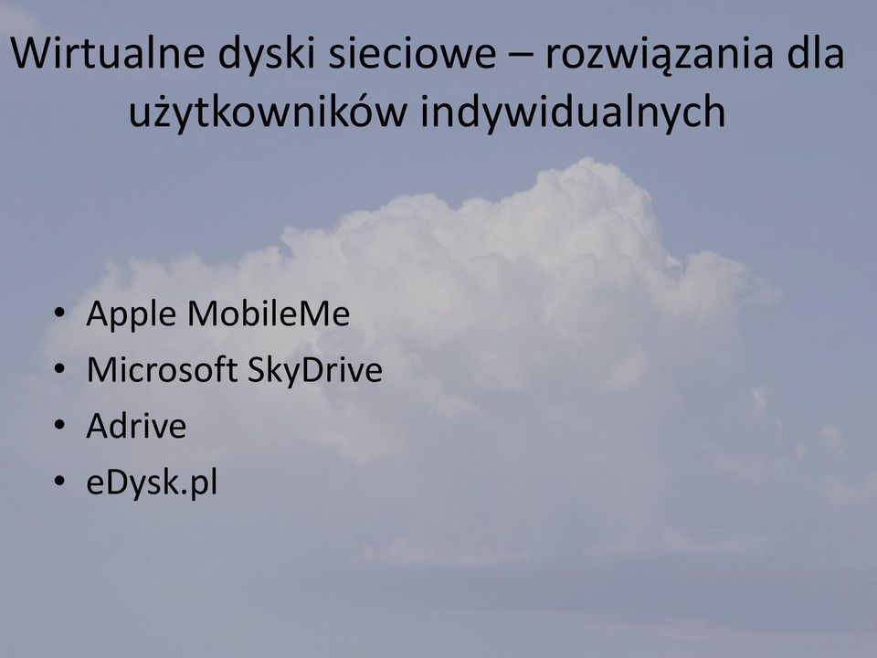 indywidualnych Apple MobileMe