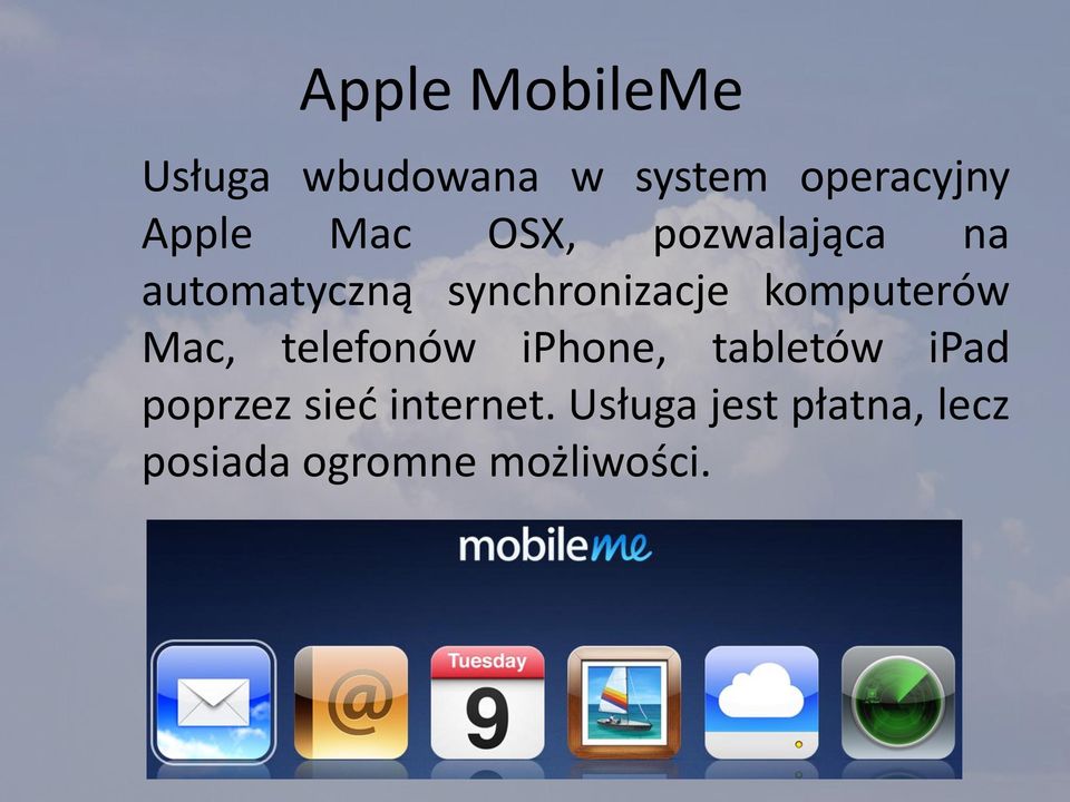 komputerów Mac, telefonów iphone, tabletów ipad poprzez