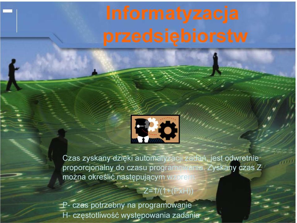 Zyskany czas Z można określić następującym wzorem: Z=1/(1+(PxH)) P- czas