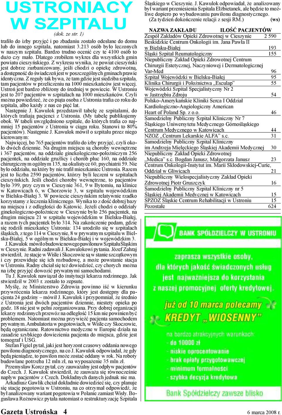 Z wykresu wynika, że powiat cieszyński jest dobrze zurbanizowany, jeśli chodzi o opiekę zdrowotną, a dostępność do świadczeń jest w poszczególnych gminach prawie identyczna.