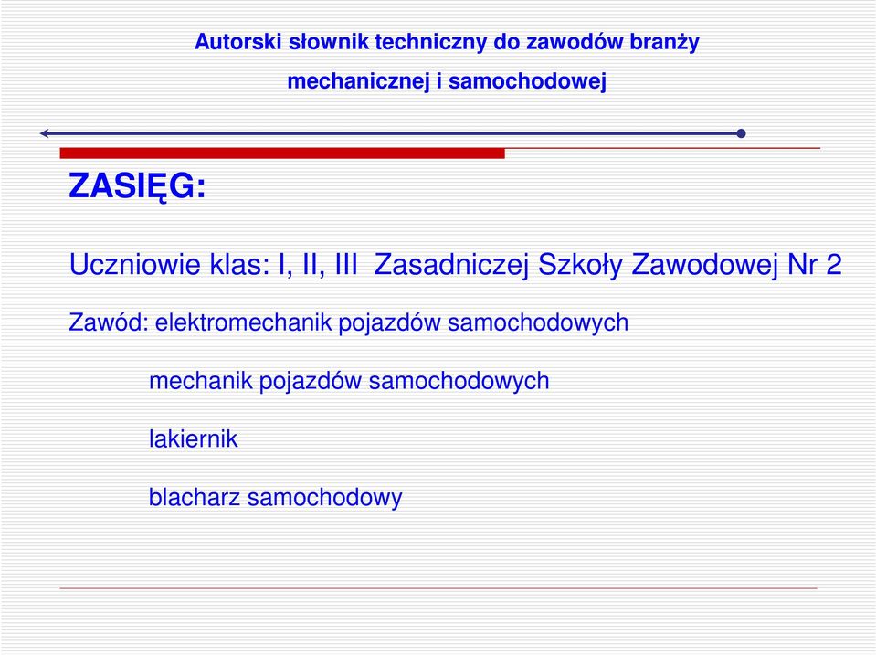elektromechanik pojazdów samochodowych