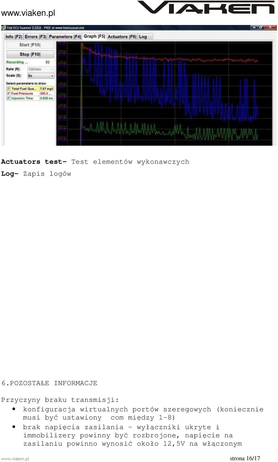 (koniecznie musi być ustawiony com między 1-8) brak napięcia zasilania - wyłączniki ukryte i