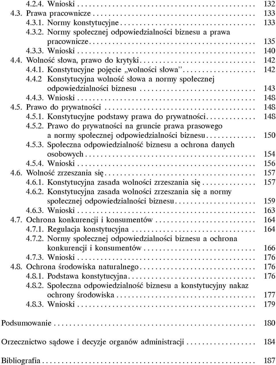 .................. 142 4.4.2 Konstytucyjna wolność słowa a normy społecznej odpowiedzialności biznesu.............................. 143 4.4.3. Wnioski.............................................. 148 4.