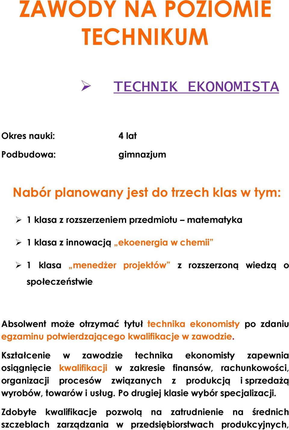 kwalifikacje w zawodzie.