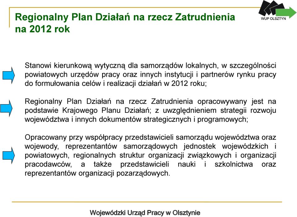 strategii rozwoju województwa i innych dokumentów strategicznych i programowych; Opracowany przy współpracy przedstawicieli samorządu województwa oraz wojewody, reprezentantów samorządowych