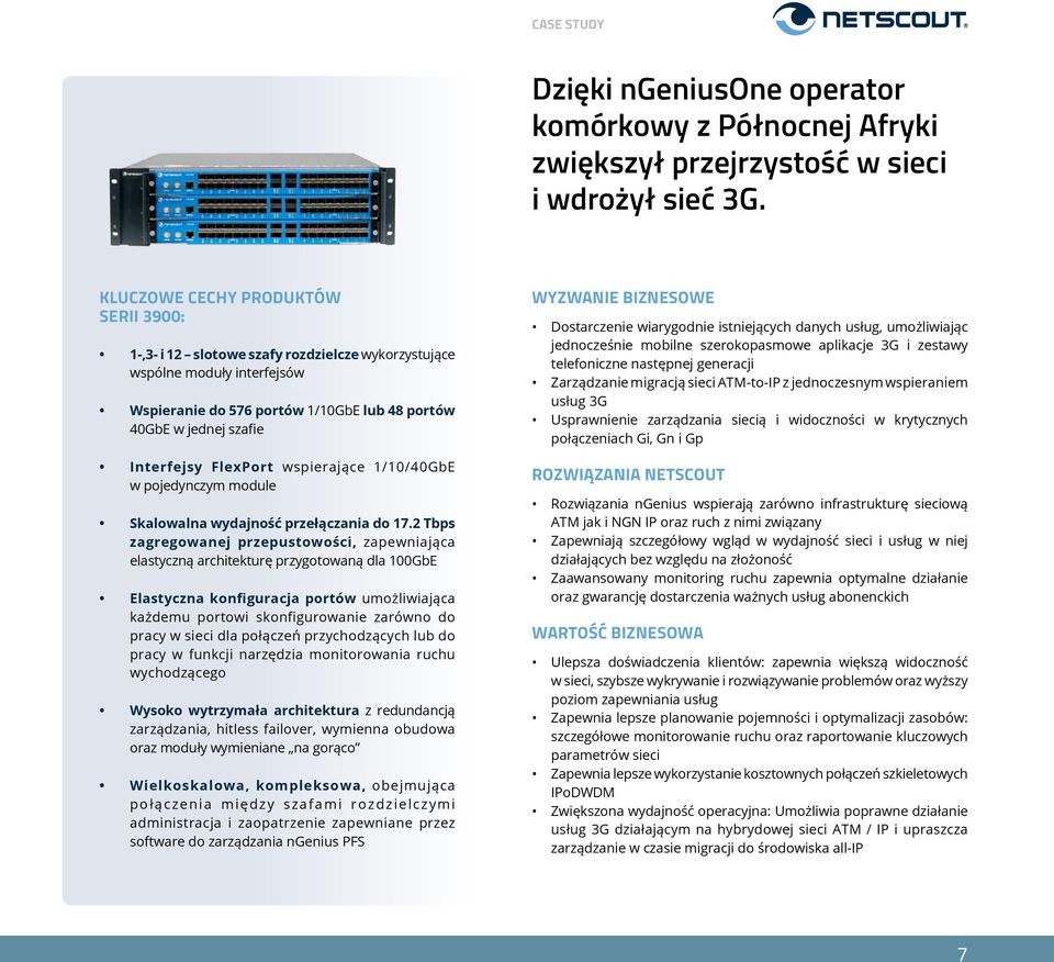 FlexPort wspierające 1/10/40GbE w pojedynczym module Skalowalna wydajność przełączania do 17.