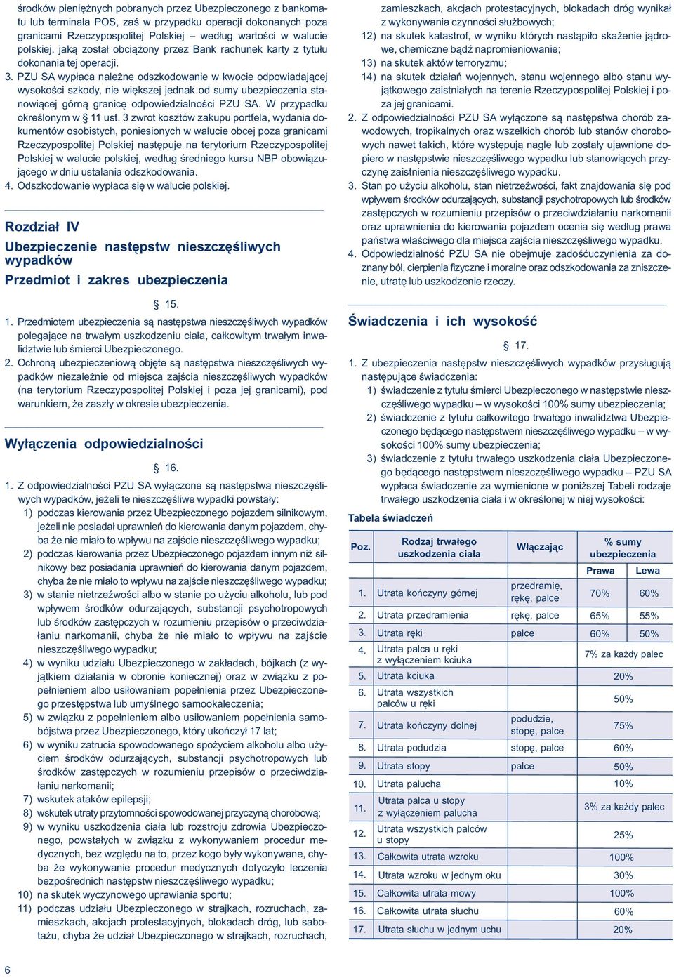 rachunek karty z tytułu we, chemiczne bądź napromieniowanie; dokonania tej operacji. 13) na skutek aktów terroryzmu; 3.