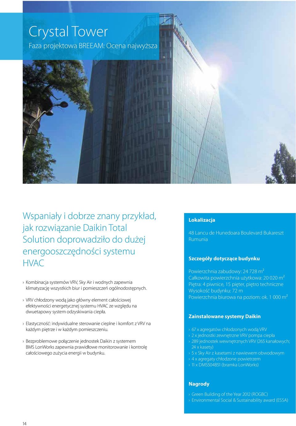 VRV chłodzony wodą jako główny element całościowej efektywności energetycznej systemu HVAC ze względu na dwuetapowy system odzyskiwania ciepła.