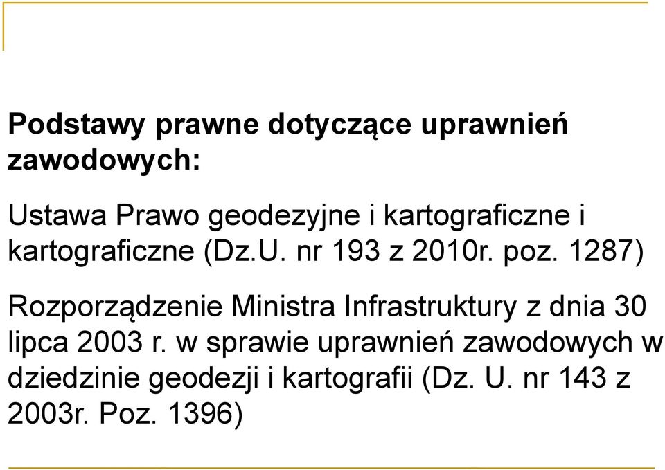 1287) Rozporządzenie Ministra Infrastruktury z dnia 30 lipca 2003 r.