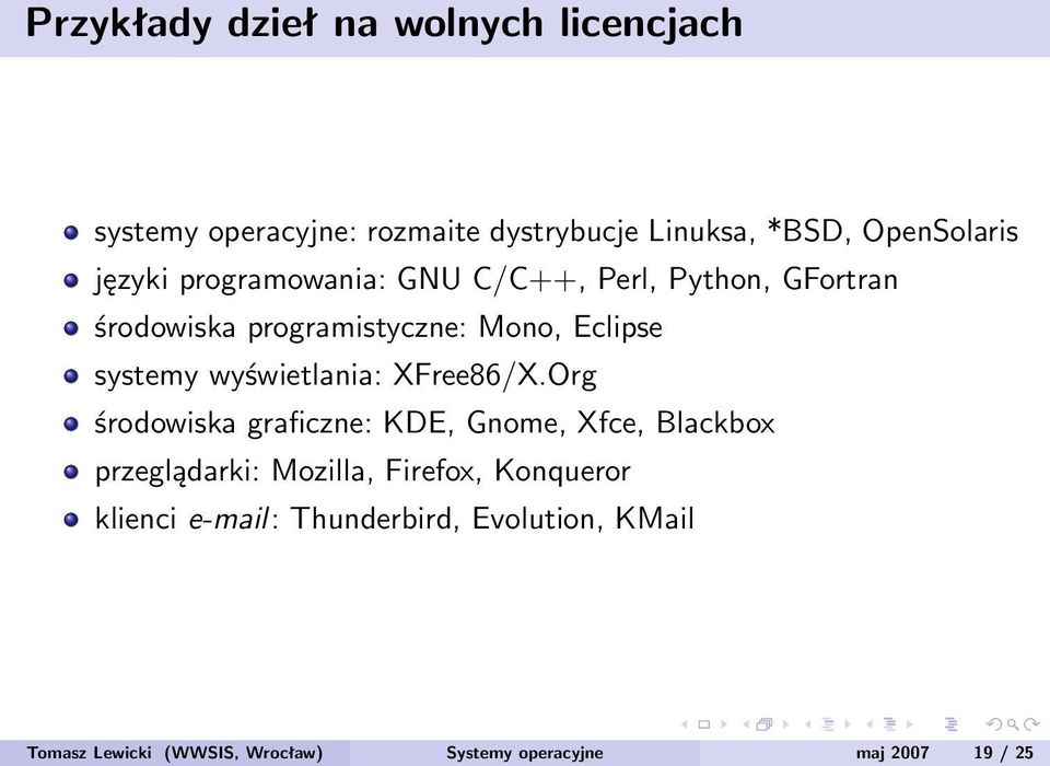 wyświetlania: XFree86/X.