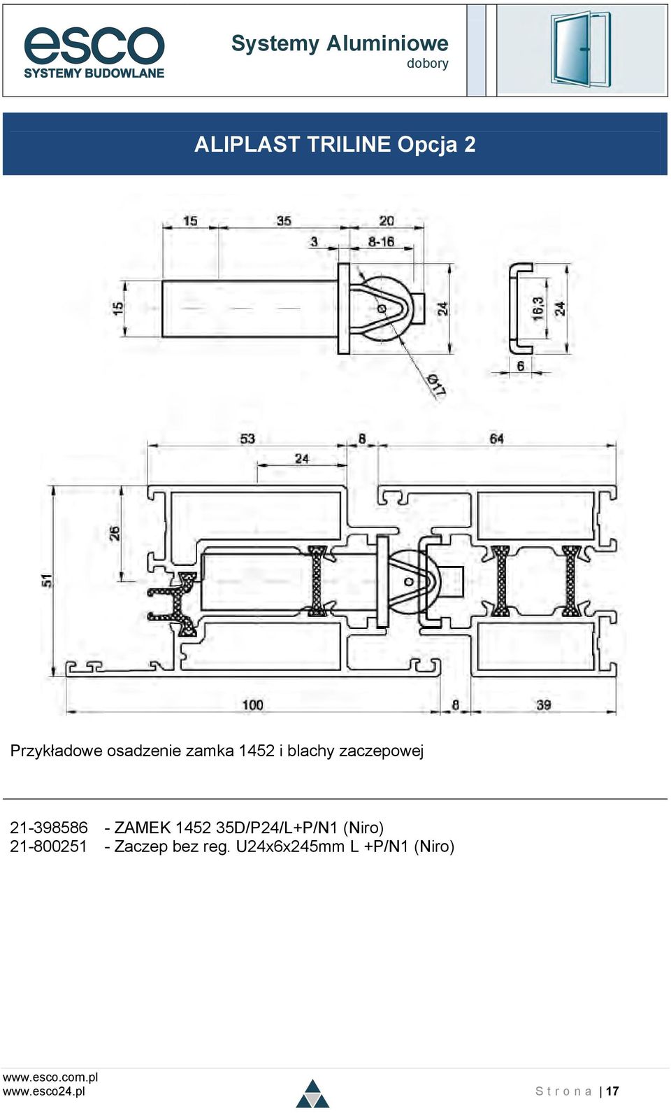 1452 35D/P24/L+P/N1 (Niro) 21-800251 - Zaczep bez