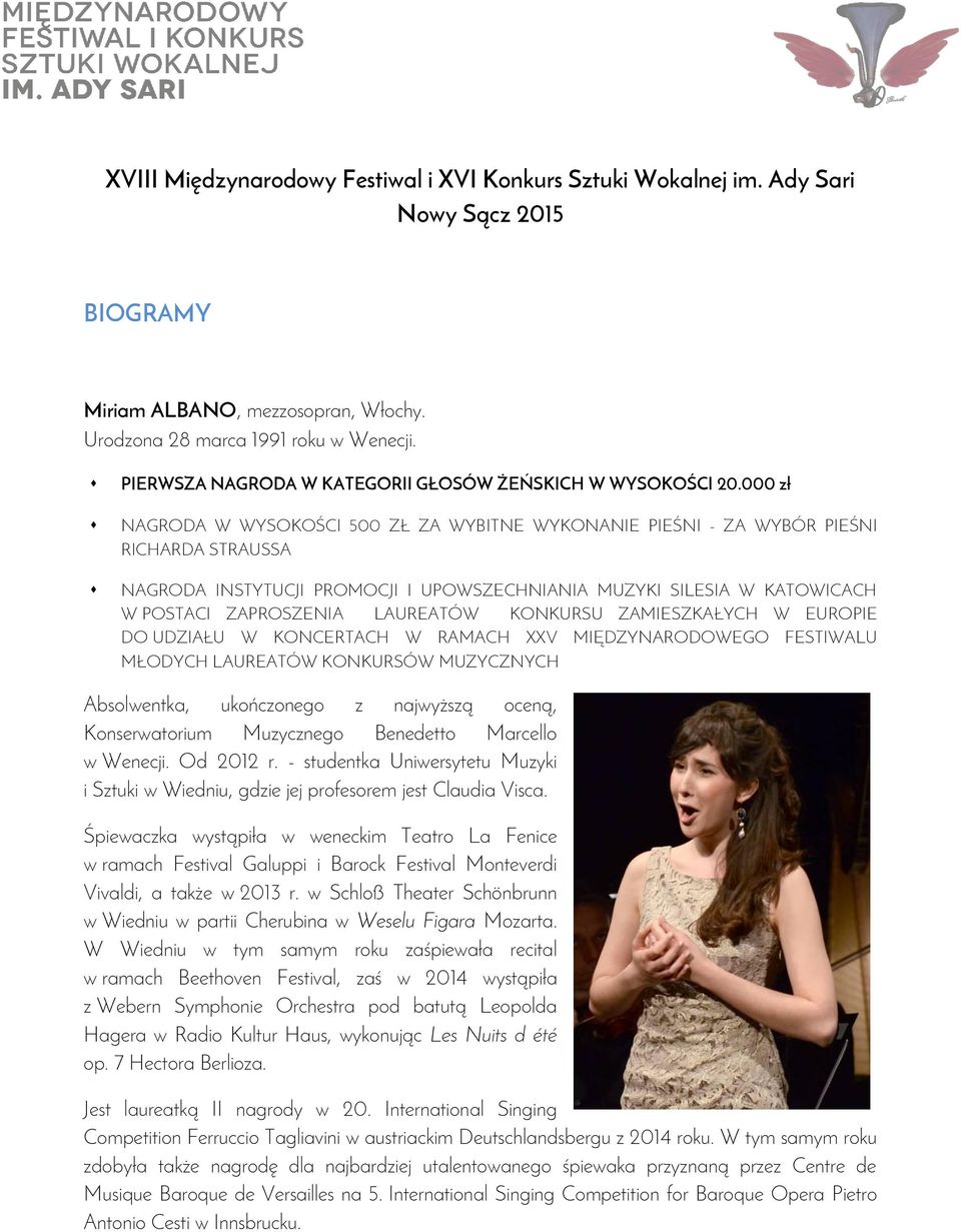 XVIII Międzynarodowy Festiwal i XVI Konkurs Sztuki Wokalnej im. Ady Sari  Nowy Sącz PDF Free Download