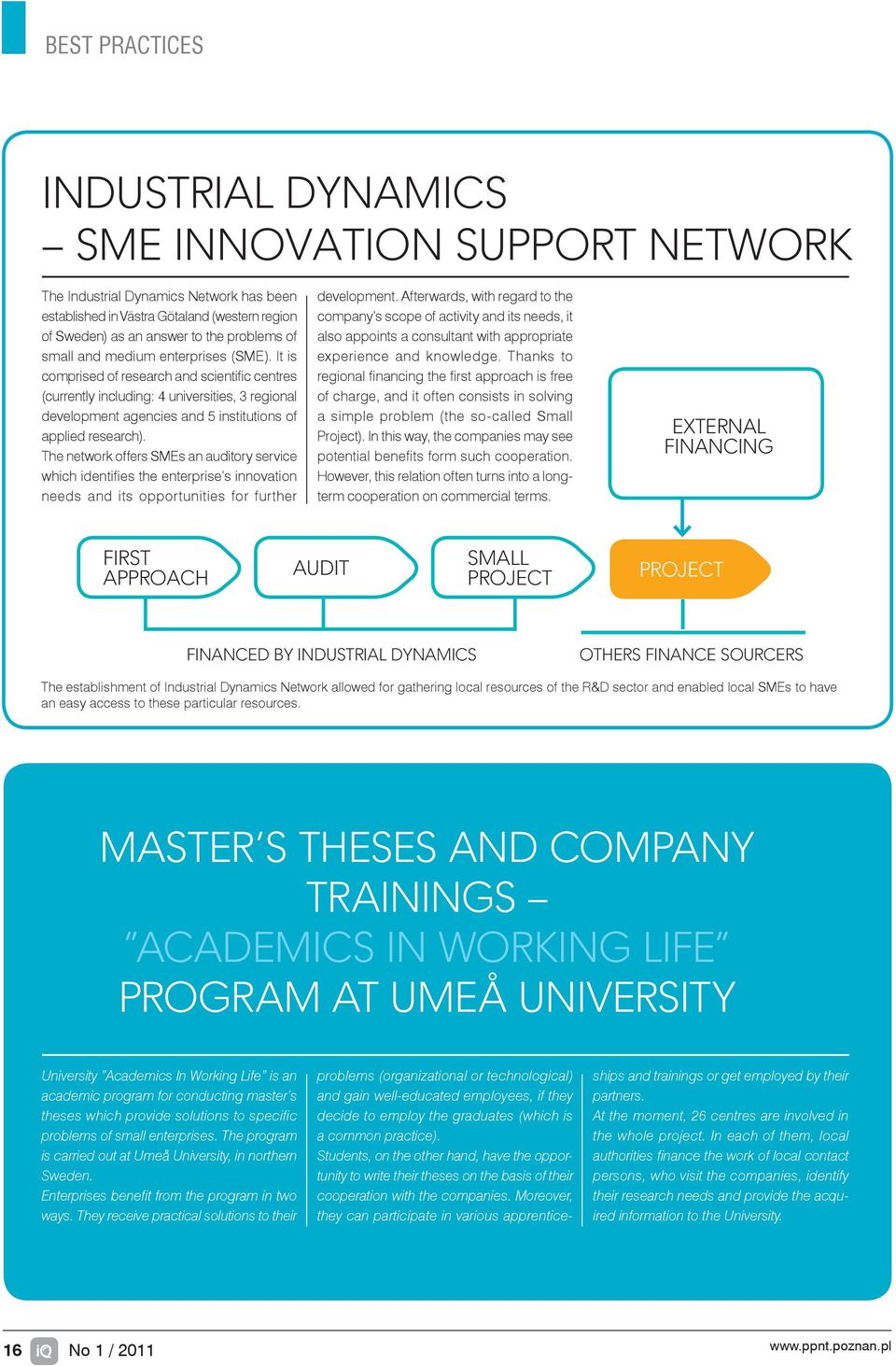 The network offers SMEs an auditory service which identifi es the enterprise s innovation needs and its opportunities for further development.