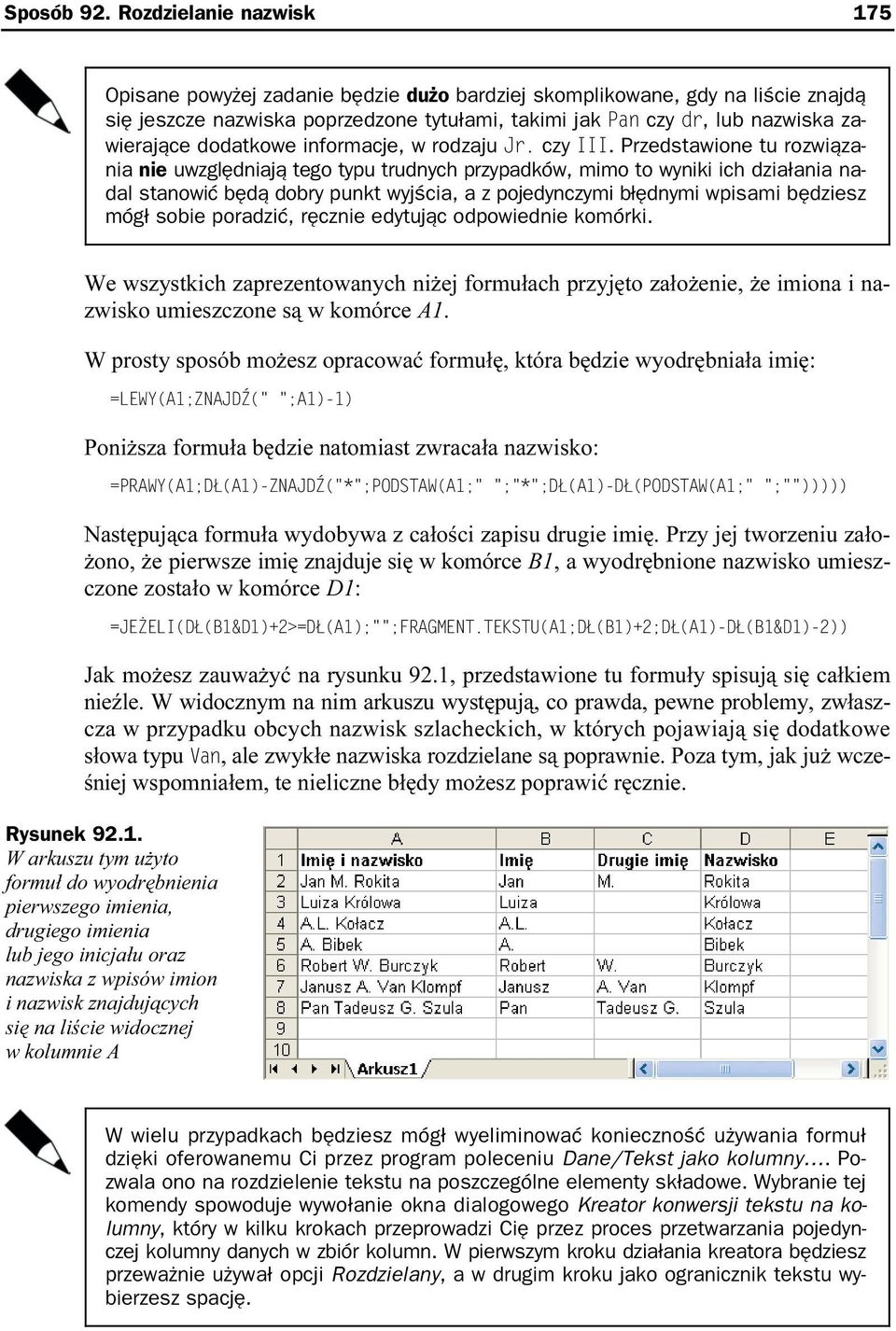 dodatkowe informacje, w rodzaju Jr. czy III.