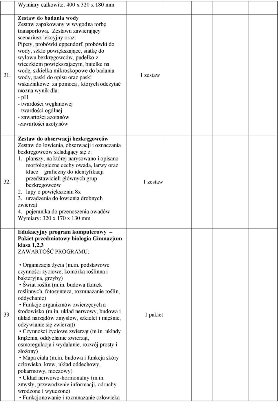 szkiełka mikroskopowe do badania wody, paski do opisu oraz paski wskaźnikowe za pomocą, których odczytać można wynik dla: - ph - twardości węglanowej - twardości ogólnej - zawartości azotanów