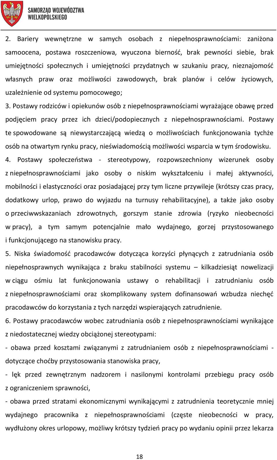 Postawy rodziców i opiekunów osób wyrażające obawę przed podjęciem pracy przez ich dzieci/podopiecznych.