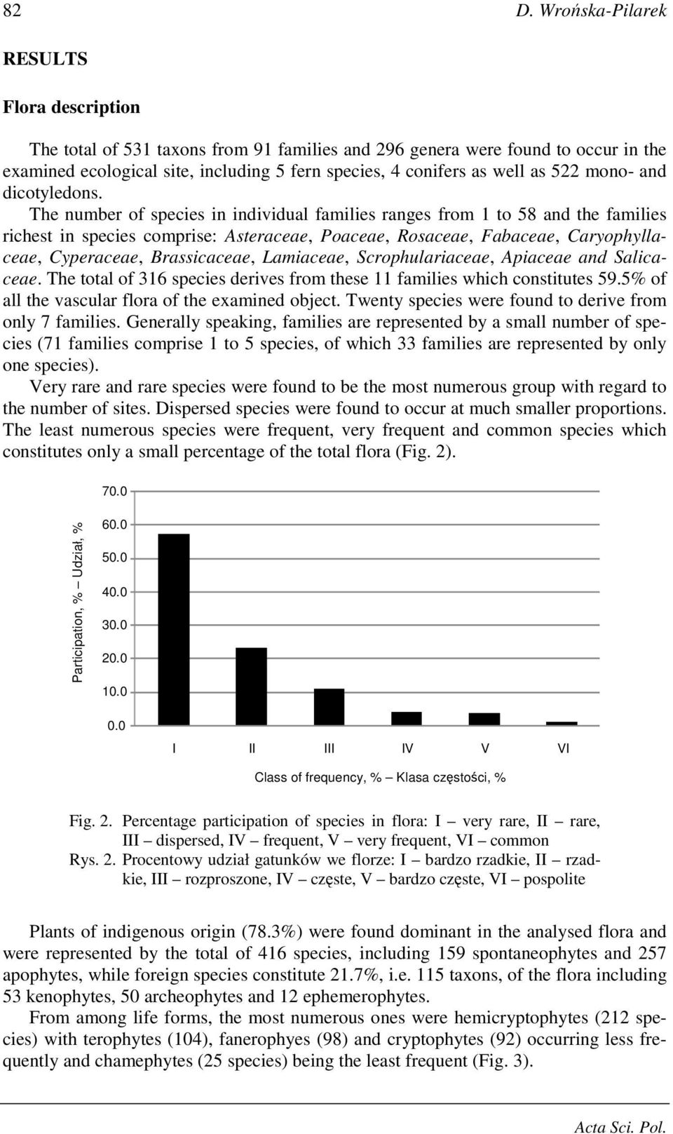 The number of species in individual families ranges from 1 to 58 and the families richest in species comprise: Asteraceae, Poaceae, Rosaceae, Fabaceae, Caryophyllaceae, Cyperaceae, Brassicaceae,