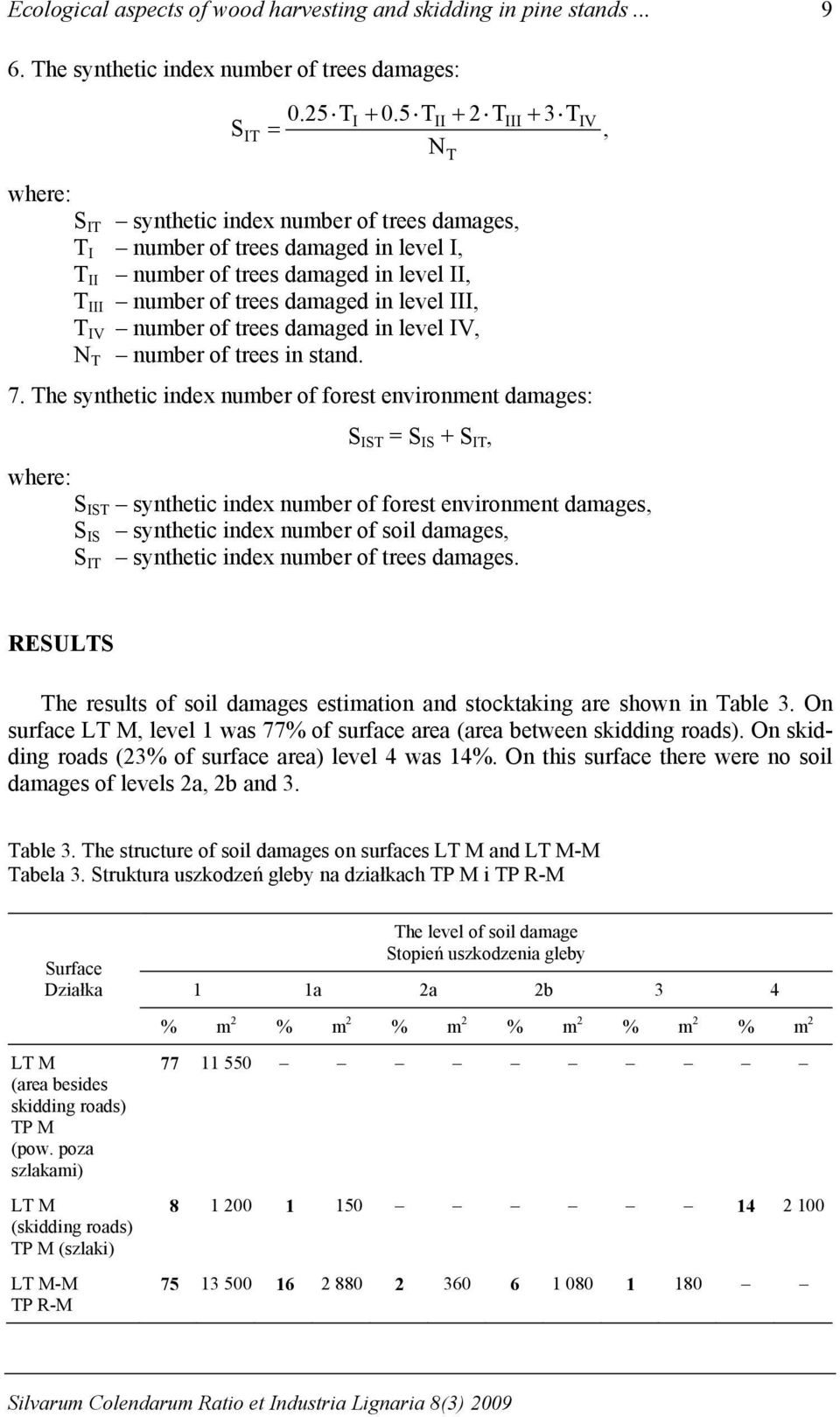 number of trees damaged in level IV, N T number of trees in stand. 7.