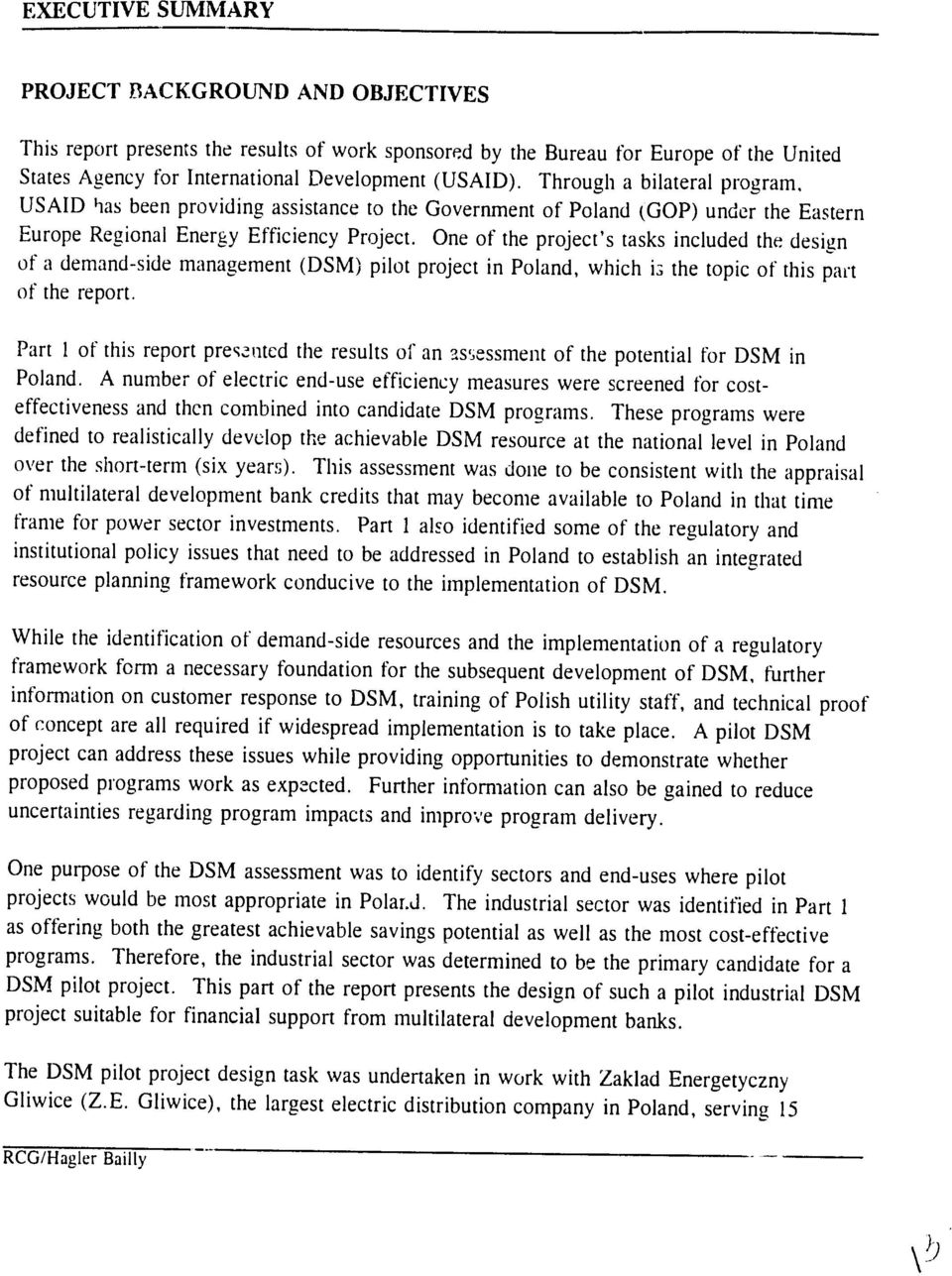 One of the project's tasks included the design of a demand-side management (DSM) pilot project in Poland, which i, the topic of this part of the report.