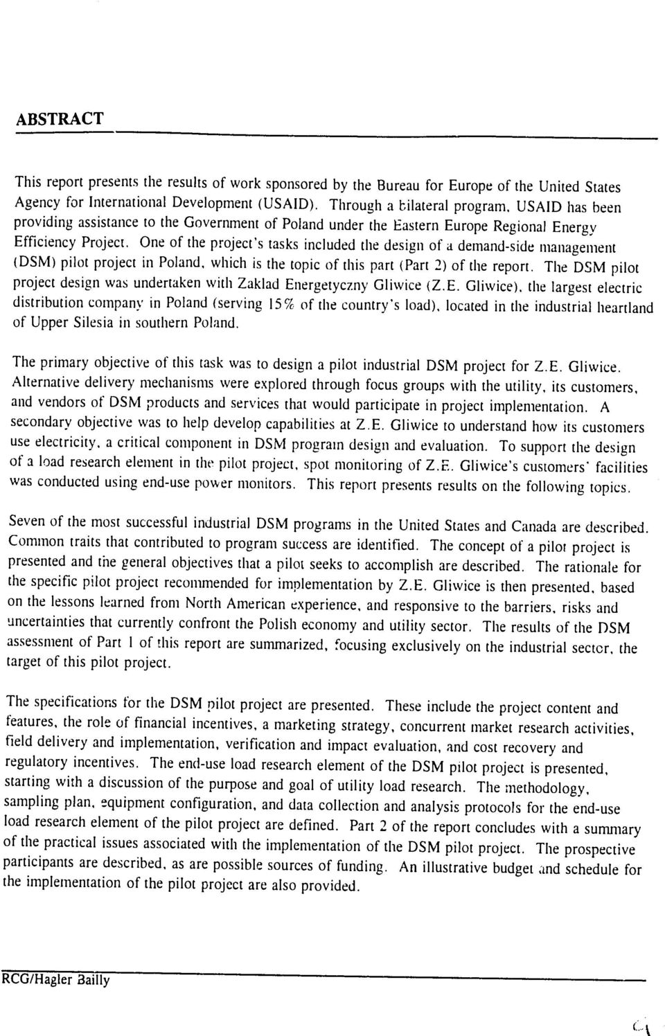 One of the project's tasks included the design of a demand-side management (DSM) pilot project in Poland, which is the topic of this part (Part 2) of the report.