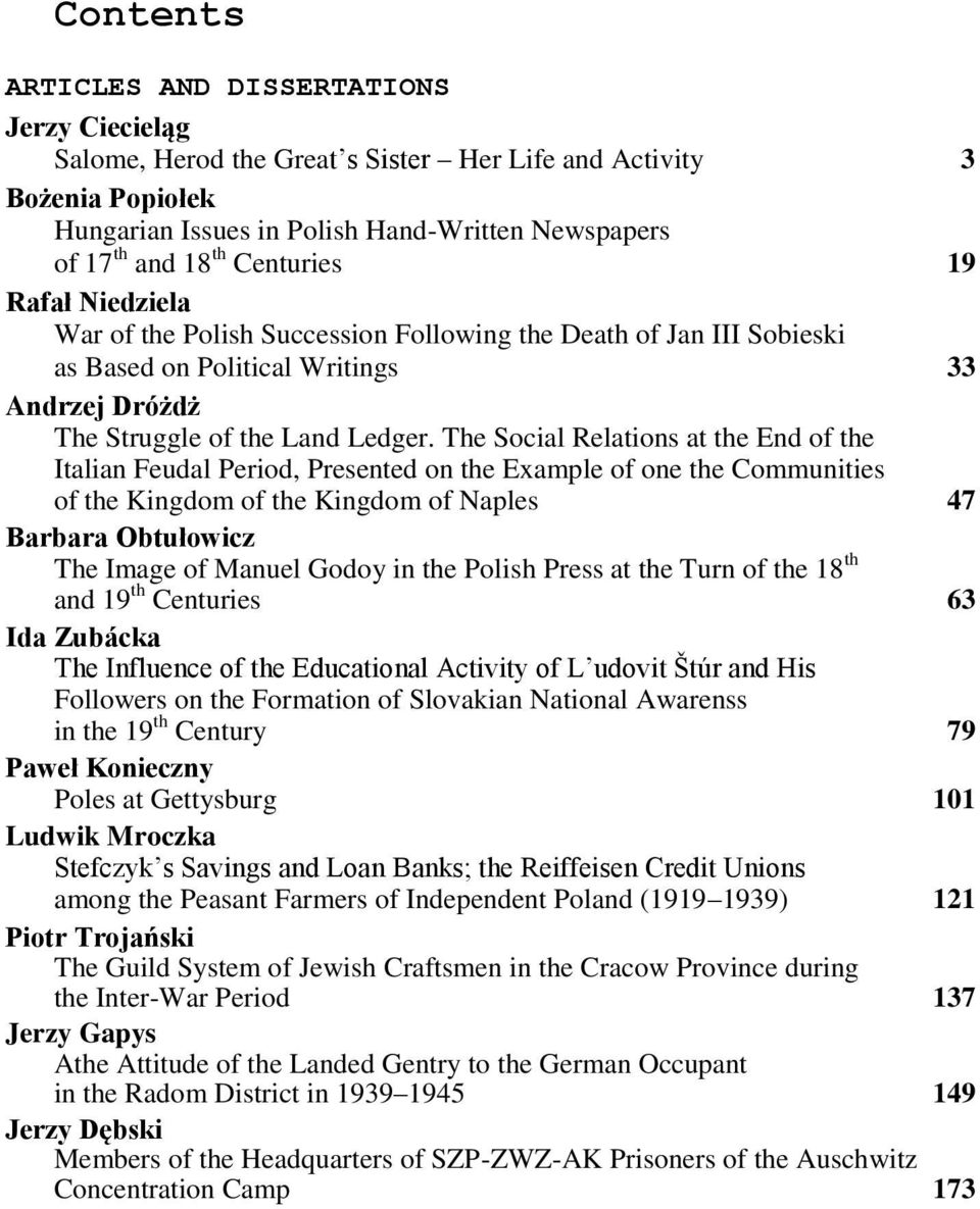 The Social Relations at the End of the Italian Feudal Period, Presented on the Example of one the Communities of the Kingdom of the Kingdom of Naples 47 Barbara Obtułowicz The Image of Manuel Godoy