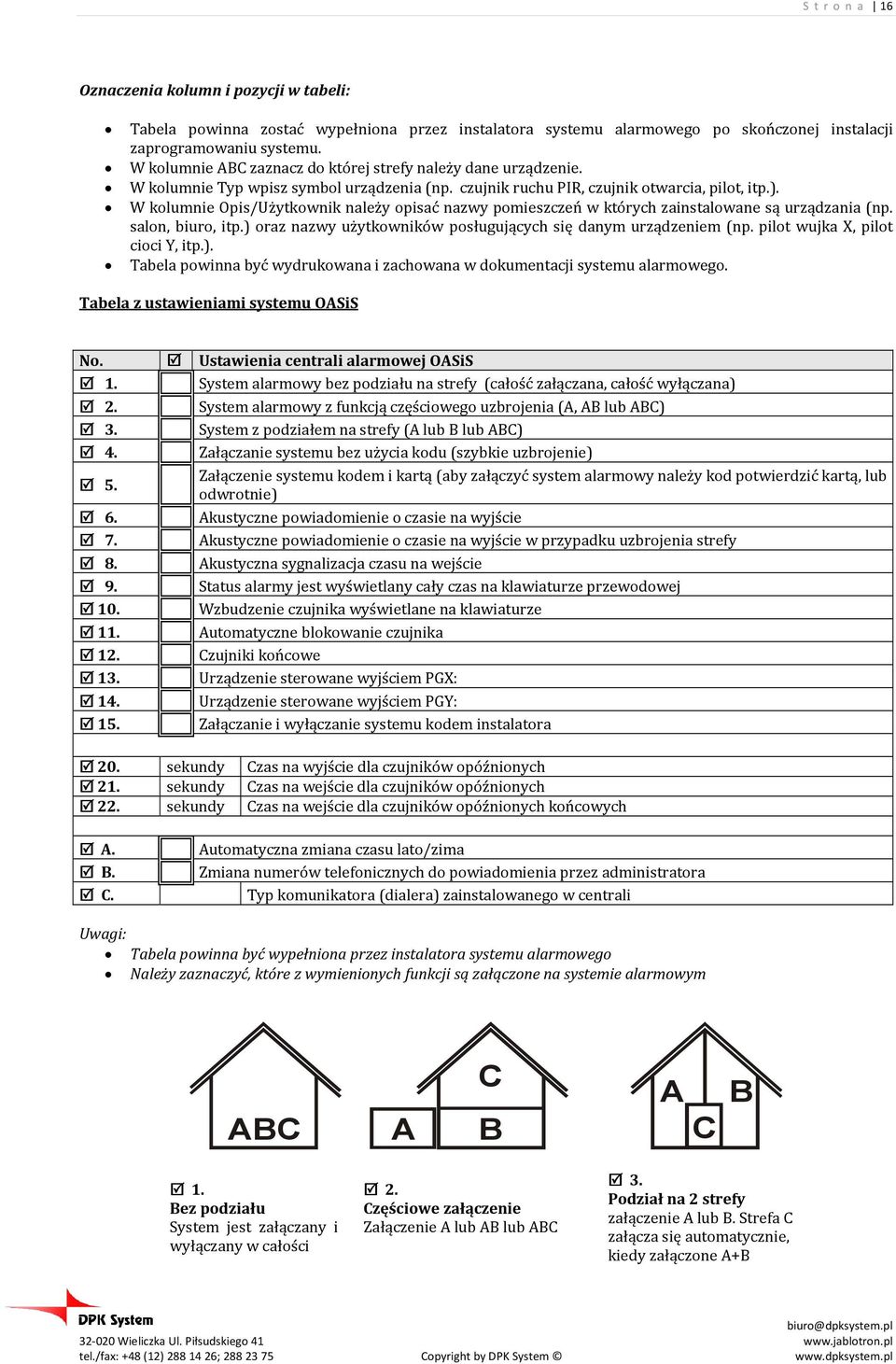 W kolumnie Opis/Użytkownik należy opisać nazwy pomieszczeń w których zainstalowane są urządzania (np. salon, biuro, itp.) oraz nazwy użytkowników posługujących się danym urządzeniem (np.