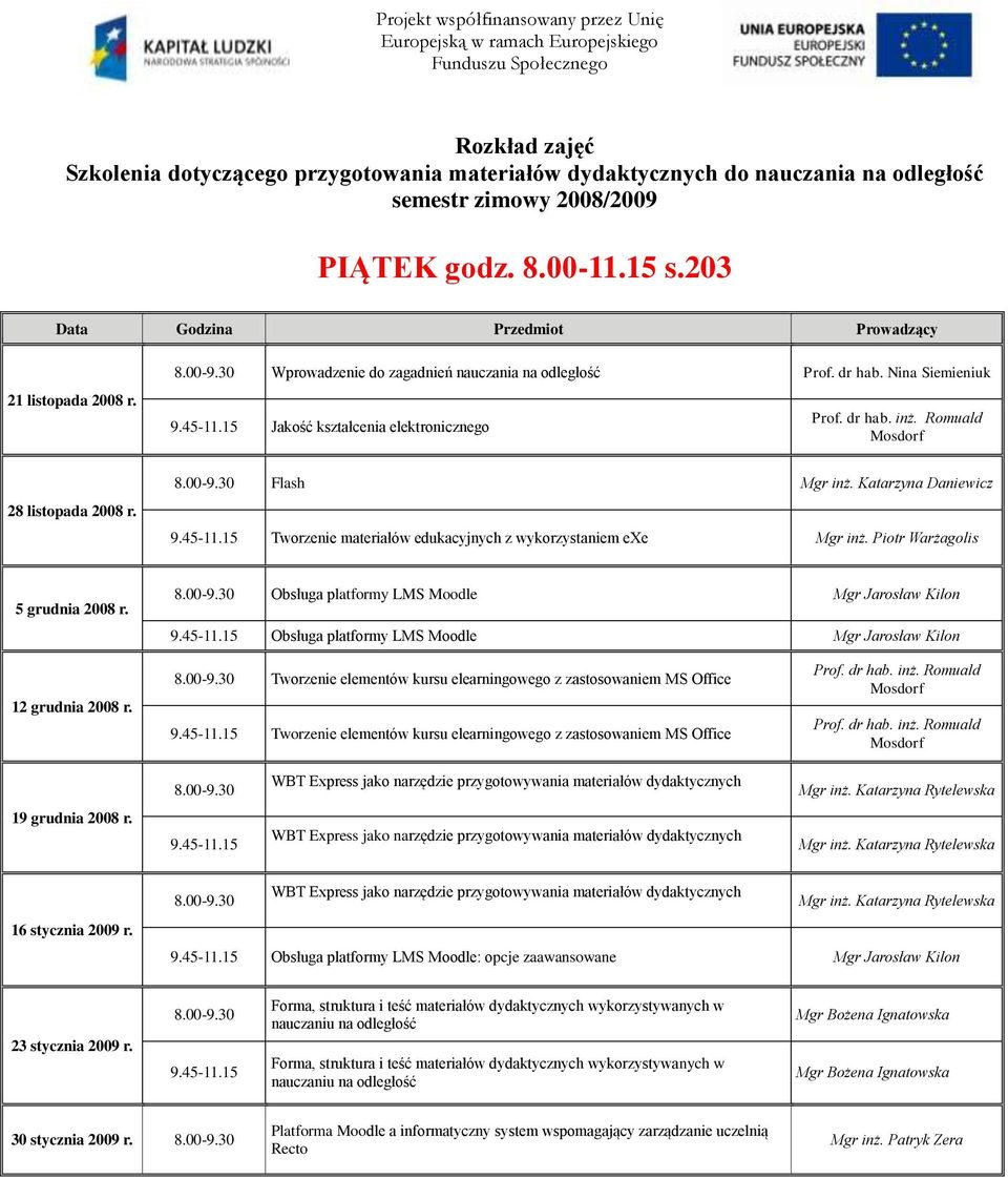 Piotr Warżagolis 5 grudnia 2008 r. 12 grudnia 2008 r.