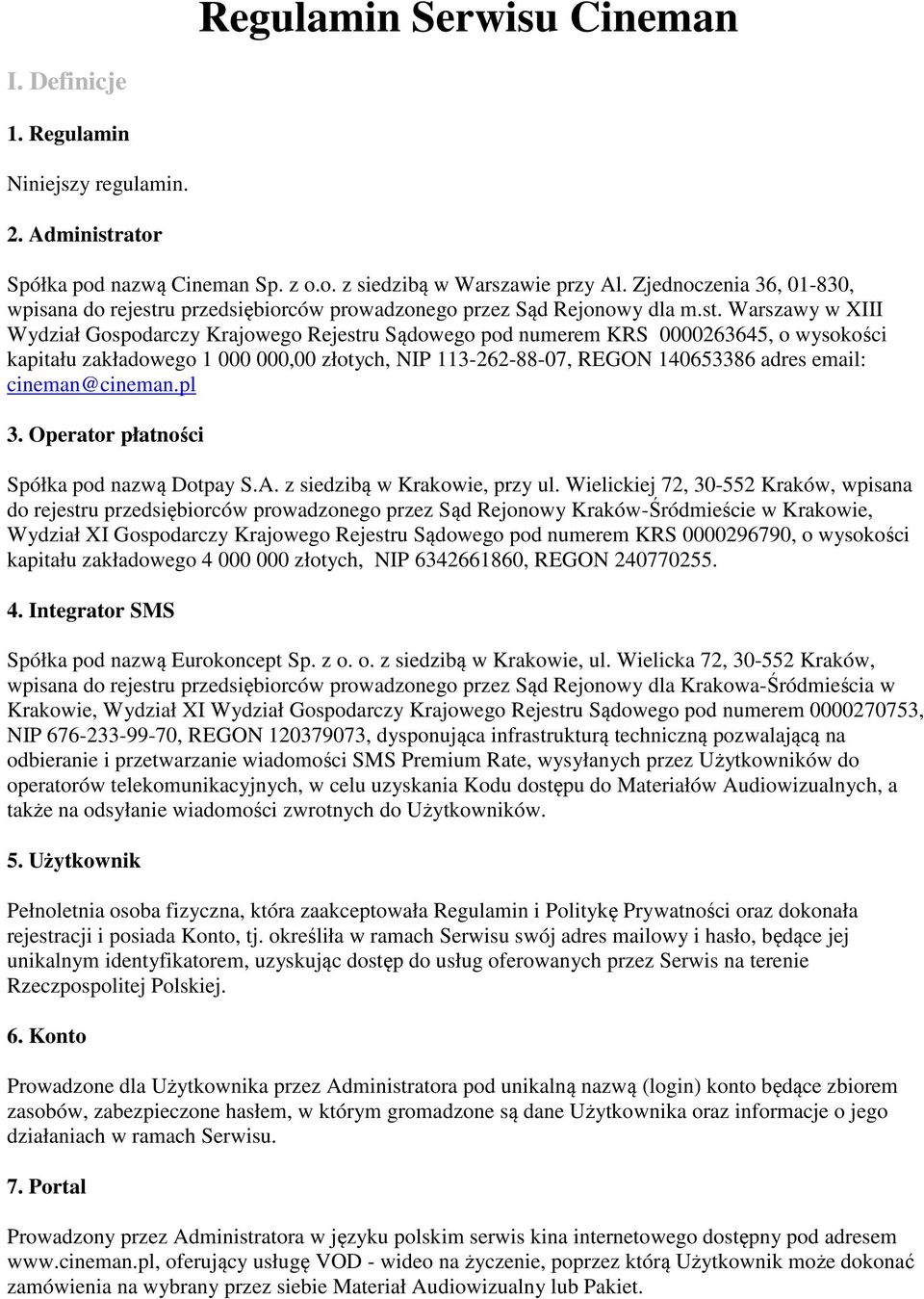 u przedsiębiorców prowadzonego przez Sąd Rejonowy dla m.st.