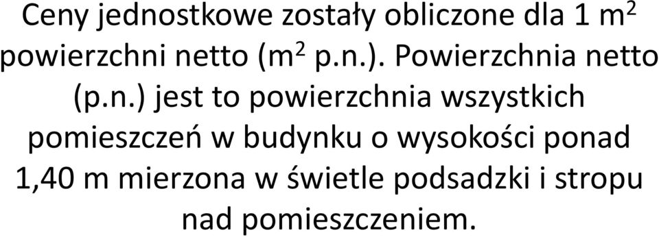 powierzchnia wszystkich pomieszczeń w budynku o wysokości