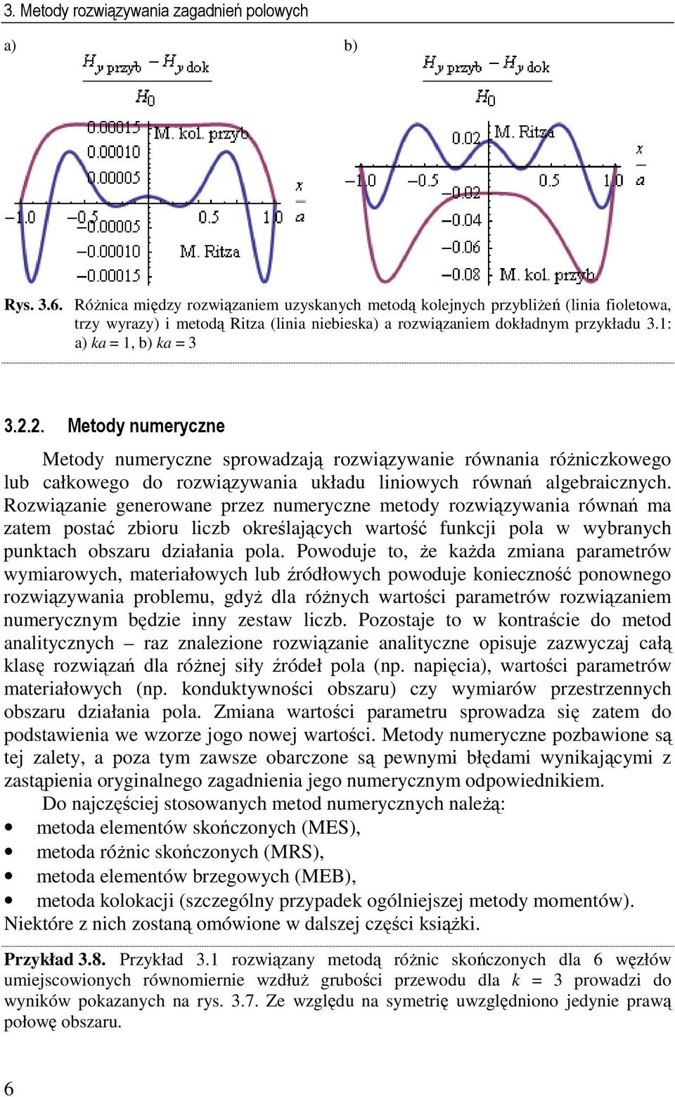 Rowiąanie generowane pre numercne metod rowiąwania równań ma atem postać bioru licb określającch wartość funkcji pola w wbranch punktach obsaru diałania pola.