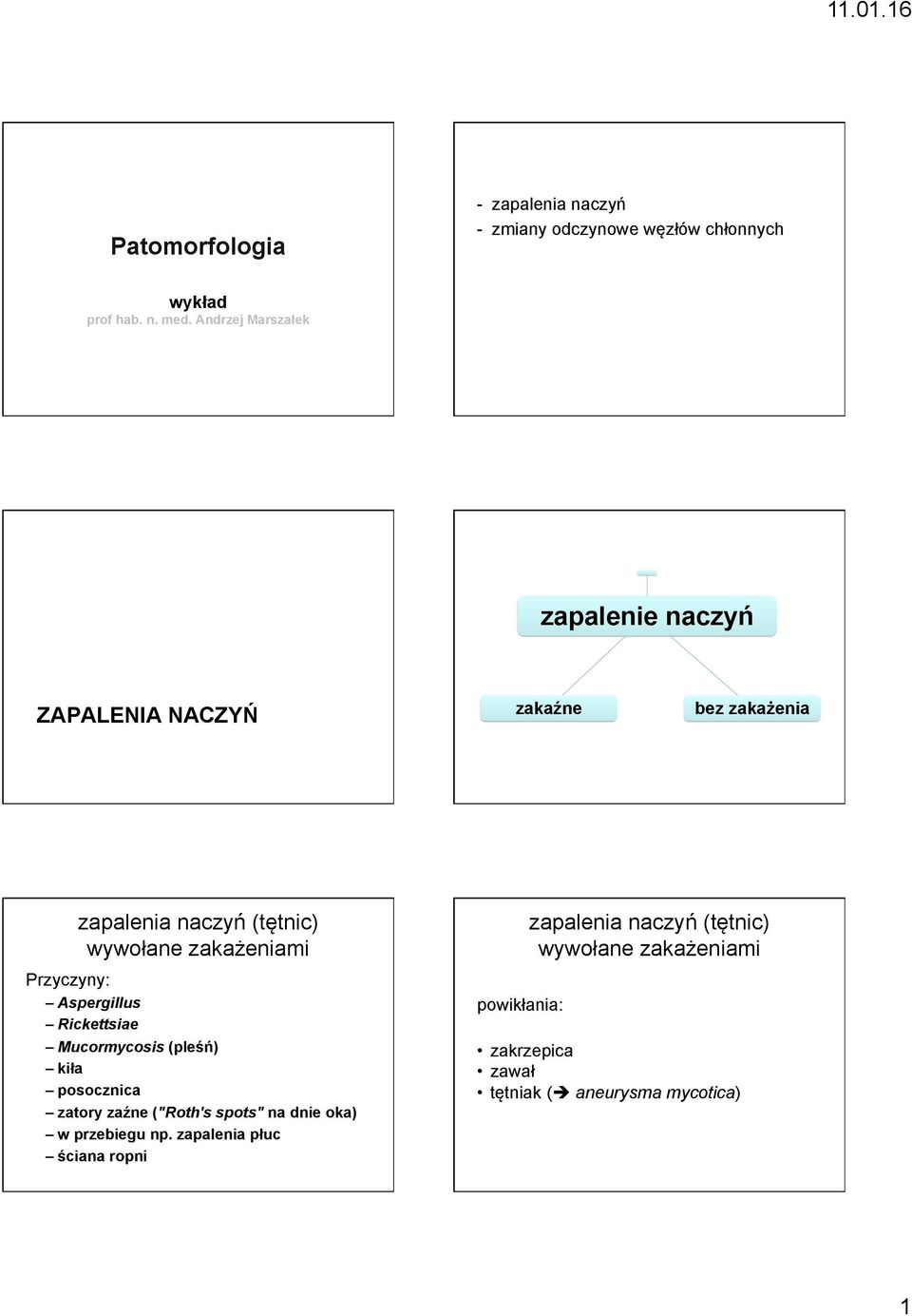 Przyczyny: Aspergillus Rickettsiae Mucormycosis (pleśń) kiła posocznica zatory zaźne ("Roth's spots" na dnie oka) w