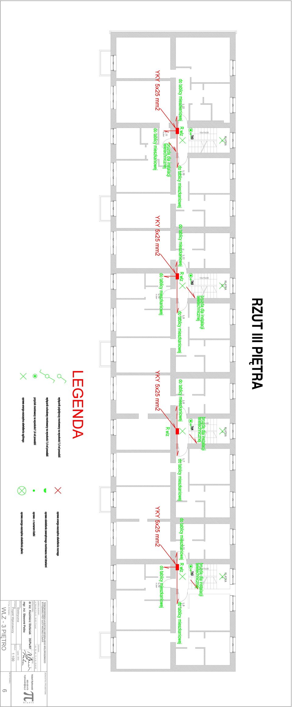 7 55,40m² L.11 53,20m² 2 2A 4 RZUT III PIĘTRA 6 L.