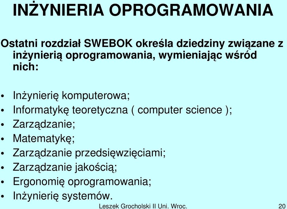 science ); Zarządzanie; Matematykę; Zarządzanie przedsięwzięciami; Zarządzanie