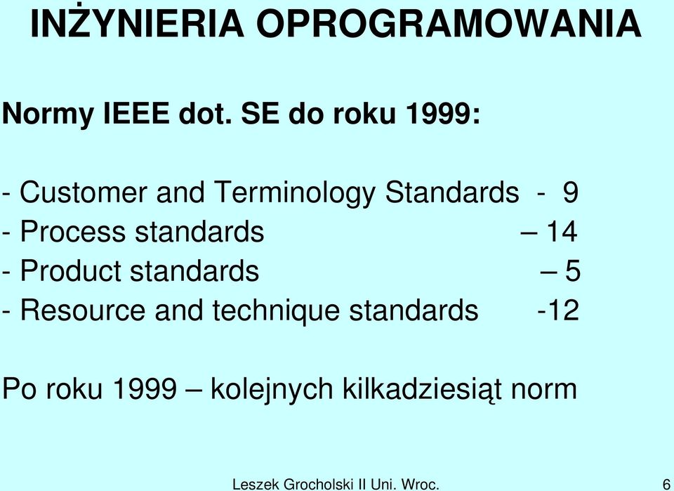 Process standards 14 Product standards 5 Resource and