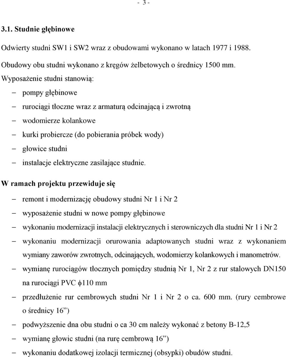 elektryczne zasilające studnie.