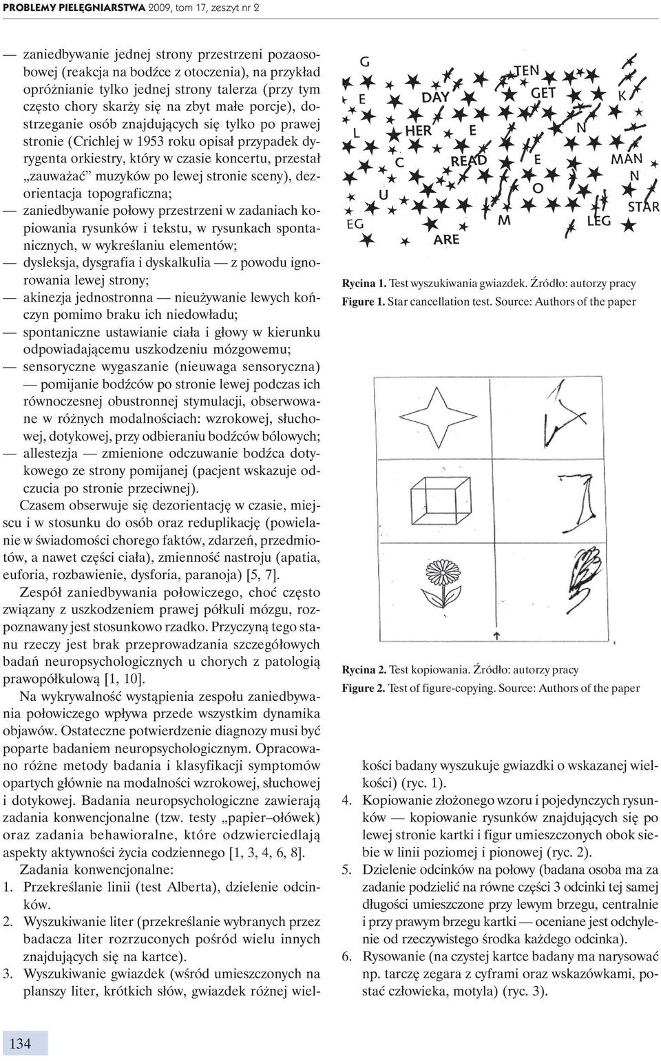 Source: Authors of the paper zaniedbywanie jednej strony przestrzeni pozaosobowej (reakcja na bodźce z otoczenia), na przykład opróżnianie tylko jednej strony talerza (przy tym często chory skarży