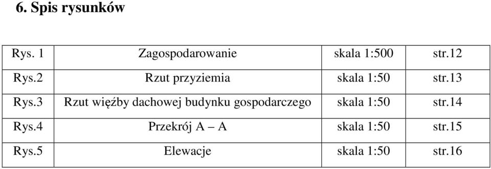 3 Rzut więźby dachowej budynku gospodarczego skala 1:50