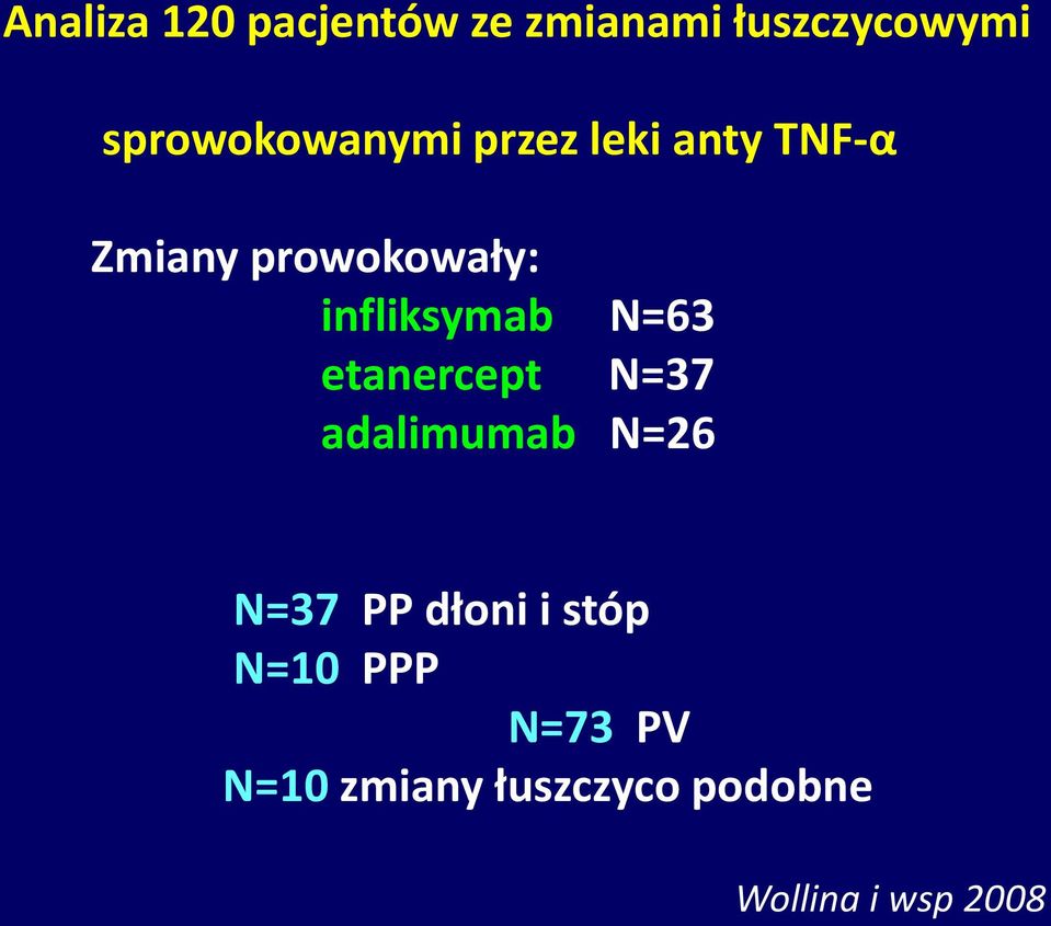 infliksymab N=63 etanercept N=37 adalimumab N=26 N=37 PP