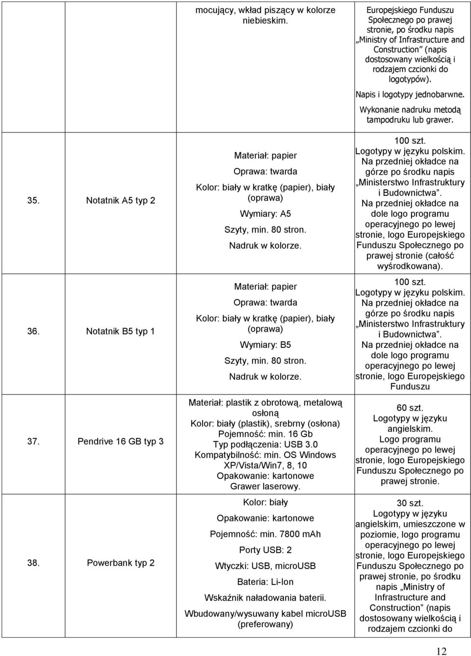 Materiał: papier Oprawa: twarda Kolor: biały w kratkę (papier), biały (oprawa) Wymiary: B5 Szyty, min. 80 stron. Nadruk w kolorze.