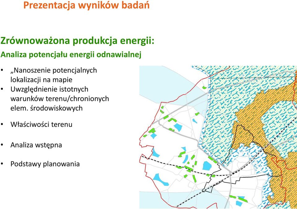 Uwzględnienie istotnych warunków terenu/chronionych elem.