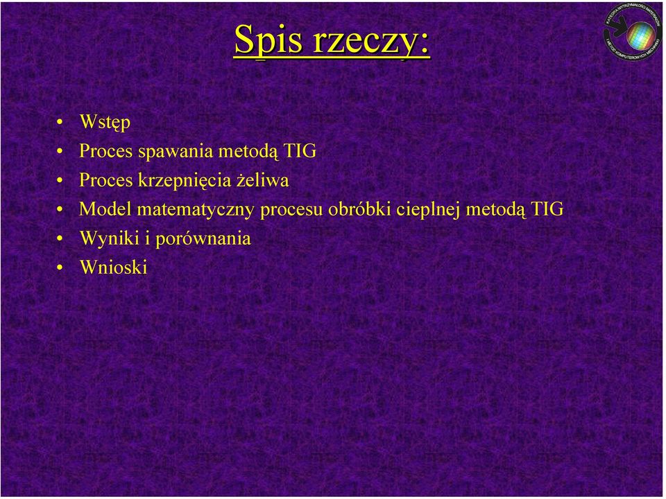 Model matematyczny procesu obróbki