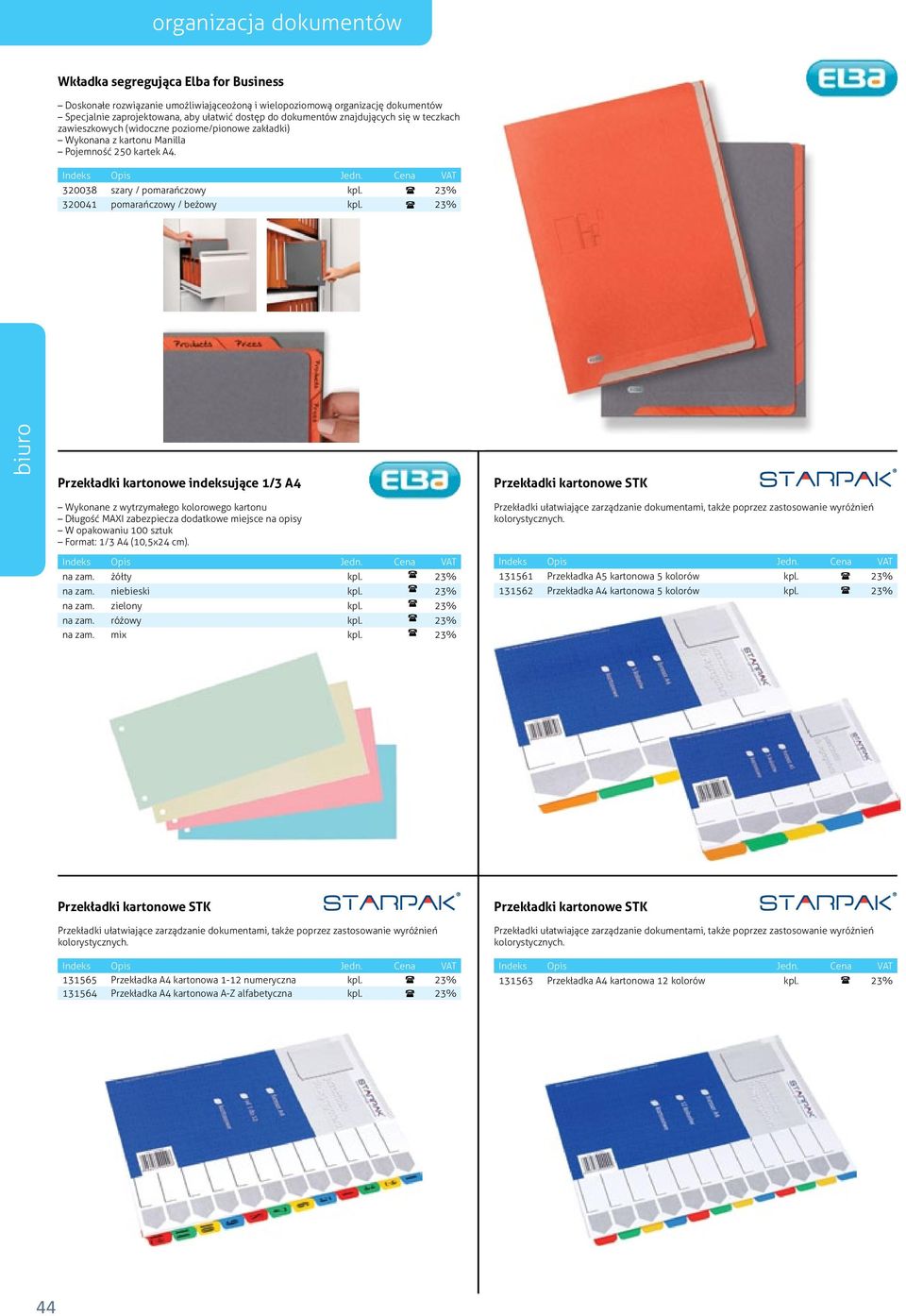 ( 23% Przekładki kartonowe indeksujące 1/3 A4 Przekładki kartonowe STK Wykonane z wytrzymałego kolorowego kartonu Długość MAXI zabezpiecza dodatkowe miejsce na opisy W opakowaniu 100 sztuk Format: