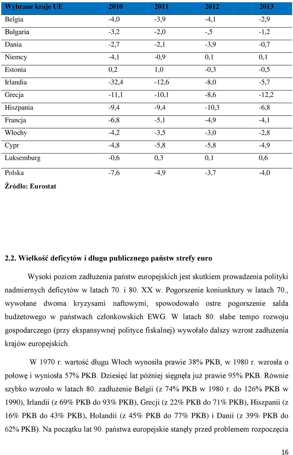 i 80. XX w. Pogorszenie koniunktury w latach 70., wywołane dwoma kryzysami naftowymi, spowodowało ostre pogorszenie salda budżetowego w państwach członkowskich EWG. W latach 80.