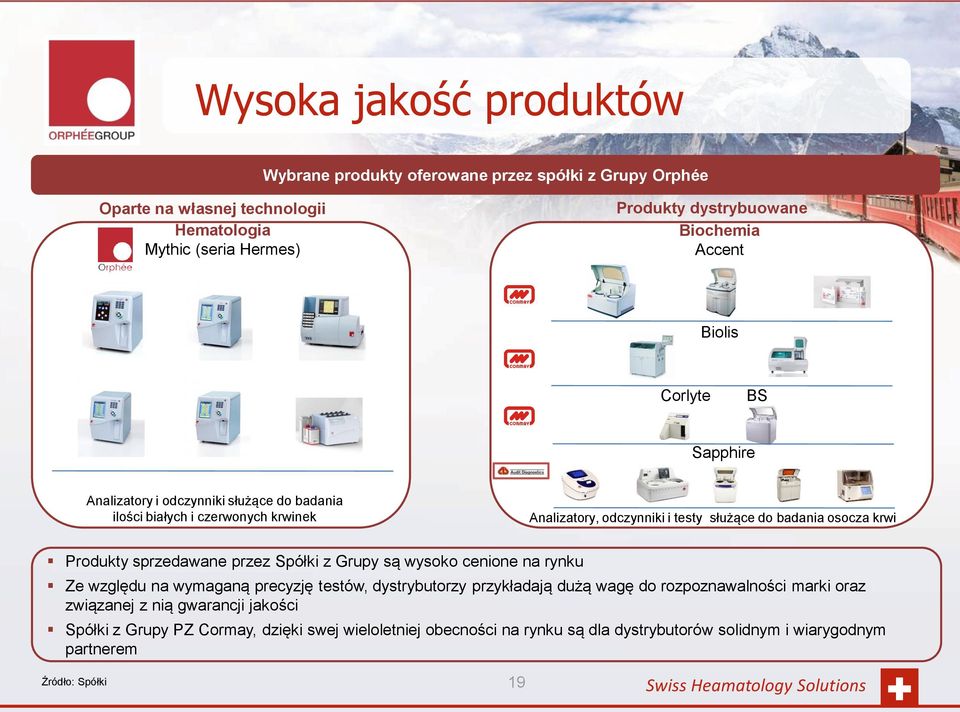 krwi Produkty sprzedawane przez Spółki z Grupy są wysoko cenione na rynku Ze względu na wymaganą precyzję testów, dystrybutorzy przykładają dużą wagę do rozpoznawalności marki