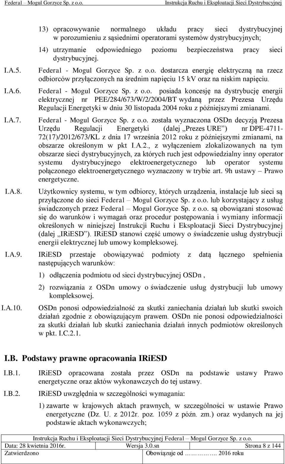 dystrybucyjnej. Federal - Mog