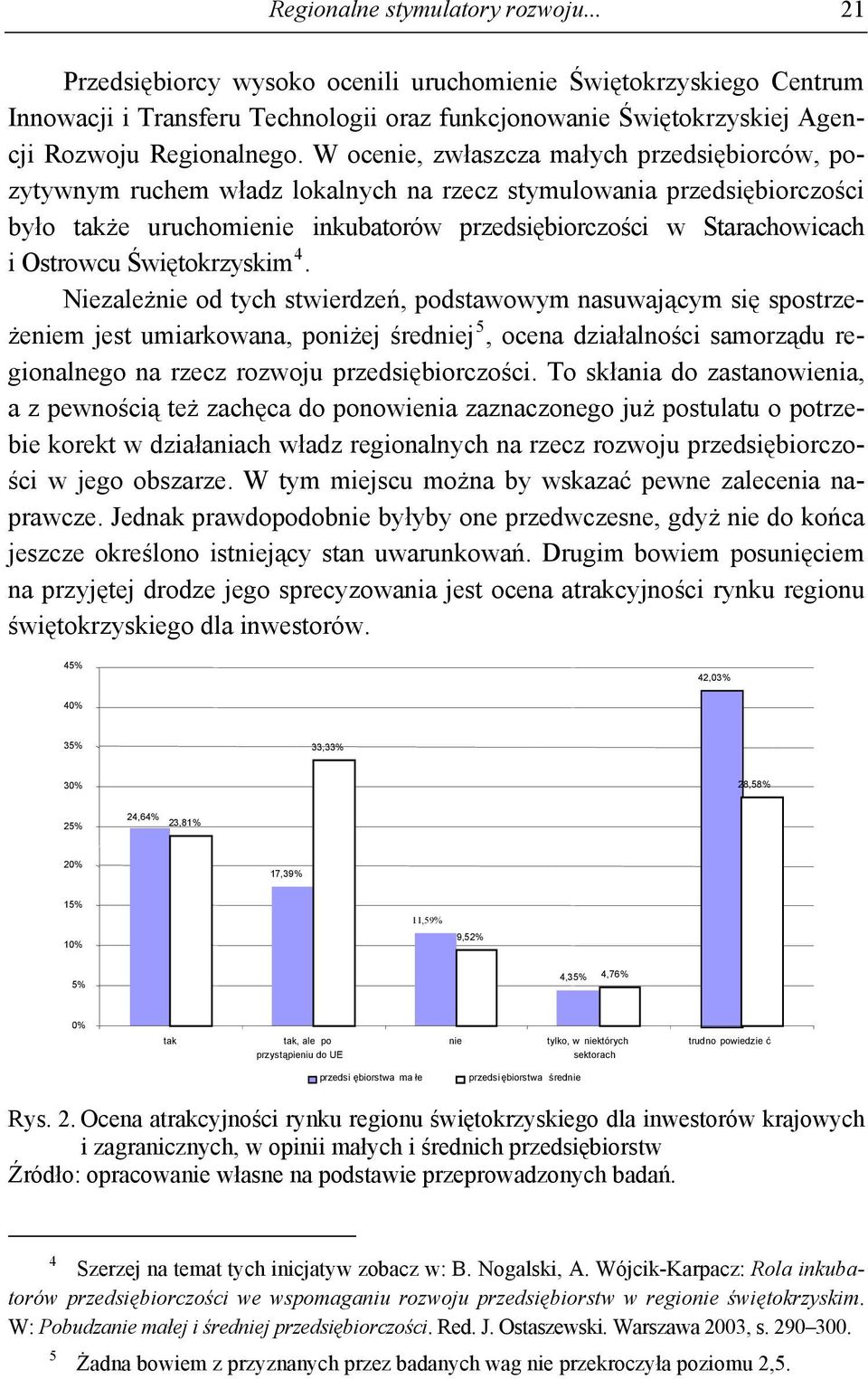 W ocenie, zwłaszcza małych przedsiębiorców, pozytywnym ruchem władz lokalnych na rzecz stymulowania przedsiębiorczości było także uruchomienie inkubatorów przedsiębiorczości w Starachowicach i