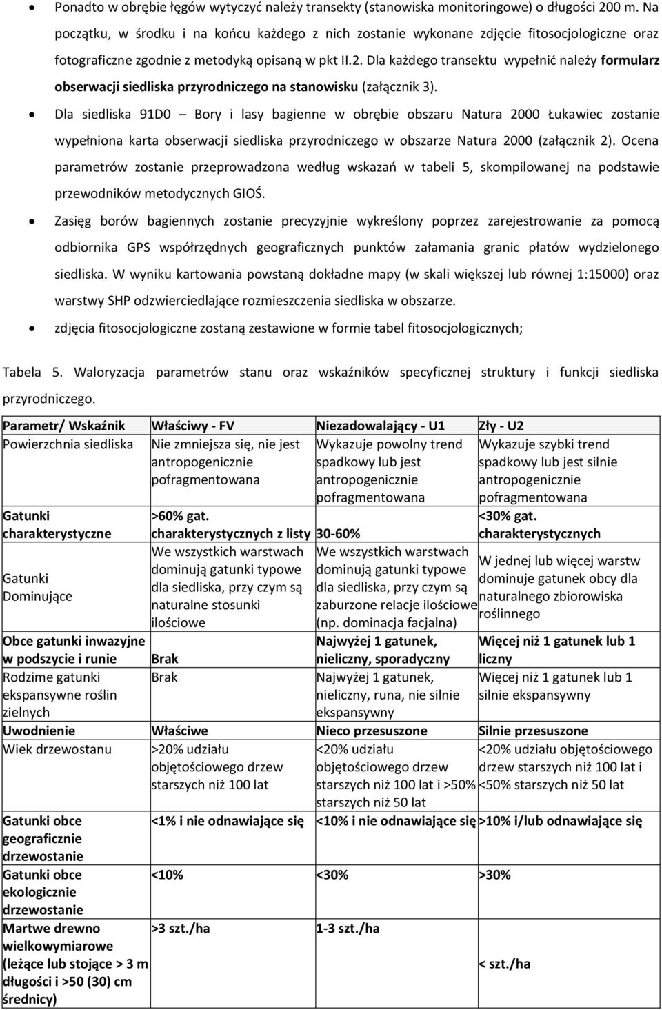 Dla każdego transektu wypełnid należy formularz obserwacji siedliska przyrodniczego na stanowisku (załącznik 3).