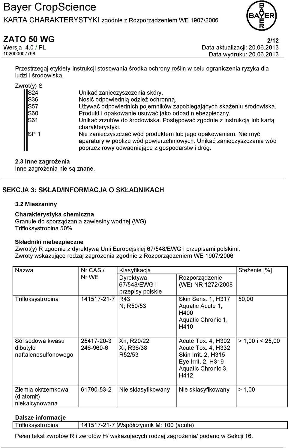 Produkt i opakowanie usuwać jako odpad niebezpieczny. Unikać zrzutów do środowiska. Postępować zgodnie z instrukcją lub kartą charakterystyki. Nie zanieczyszczać wód produktem lub jego opakowaniem.