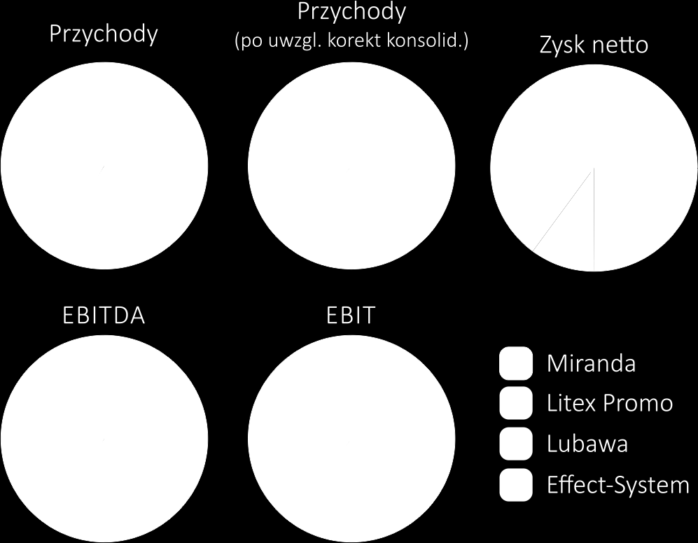 Udział poszczególnych spółek w